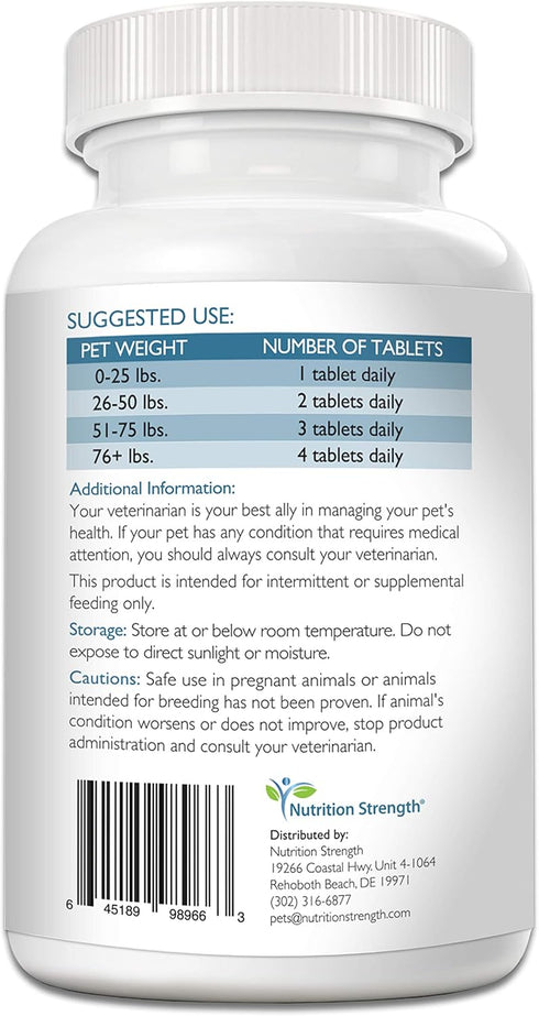 Vitamin B12 for Dogs: Plus Folate & Calcium, Supports Nervous System, Blood Cell Formation, 120 Chewable Tablets