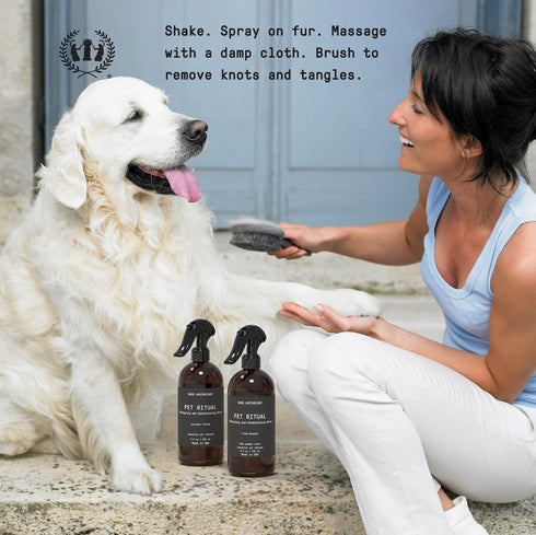 Muse Apothecary Pet Ritual Detangling Spray for Dogs & Cats - Essential Oils Infused, 8oz Fresh Bouquet