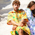 100% Unisex Surf Changing Poncho Turkish Cotton Hooded Drying Poncho with Pocket Quick-Drying, Lightweight