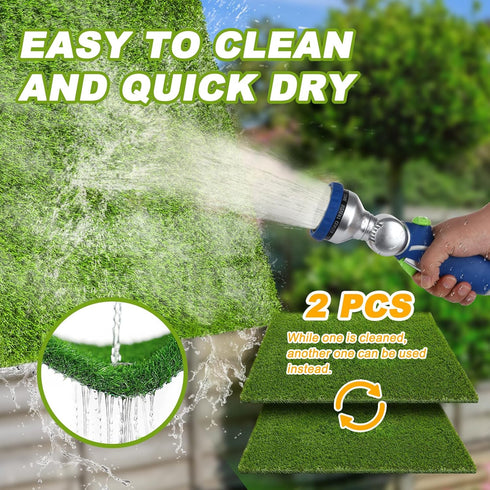 Fezep 2 Pack 26"x30" Dog Grass Pee Pads, Reusable Artificial Grass Turf Rug for Puppy & Cats, Washable Fake Grass Mat
