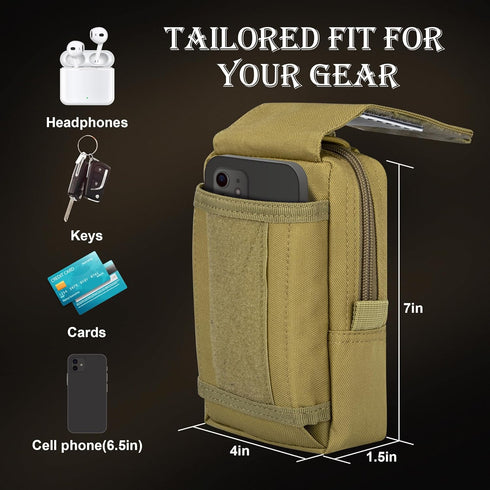 Tactical MOLLE Utility Pouch Kit EDC Accessories Bag with Phone Holder, Water Bottle Pouch, Medical First Aid Pouch