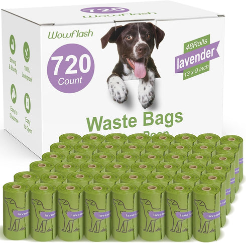 Wowflash 720 Count Lavender Scented 13 x 9Dog Poop Bags Rolls, Leakproof Strong