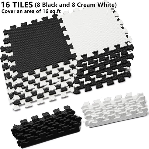16 12" 12" 0.4" DEAYOU Tiles Interlocking Foam Mat Floor Tiles, x EVA Foam Puzzle Mat with Borders, Thick Soft