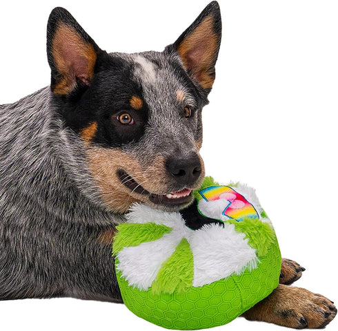 goDog Holiday Collection TPE-Plush Cool Mint Squeaky Dog Toy - Green/White, Chew Guard Technology