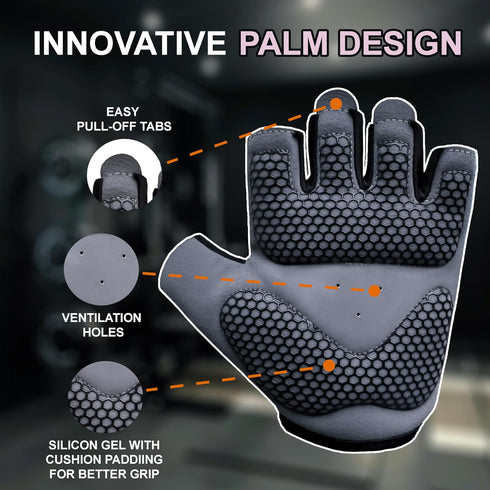 FITNESS FORCE Breathable Workout Gloves for Men and Women, Padded Weight Lifting Gloves with Full Palm Protection
