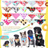 Huhumy 100 Summer Pcs Donut Dog Bandanas Bulk Pet Bibs Colorful Triangle Scarf Donut Pet Bandanas for Medium Large Dogs