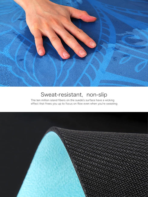 LERYG 140cm Pilates Mat Round Oversize Yoga Mat Suede Rubber Non-Slip Dia Exercise Mat Meditation Mat Workout Mat