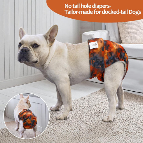 3 Pack WWD28XL CuteBone Washable Dog Diapers Female No Tail Hole Reusable Doggie Period Training Pants for Docked-Tail