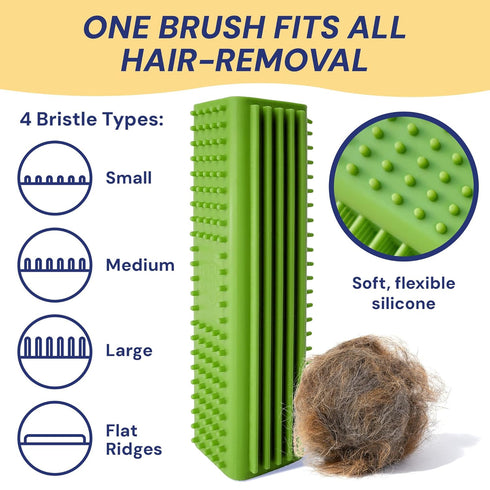 Magic Pet Block Brush - Dog Cat Hair Remover for Sofa, Furniture, Carpet & Clothing (Field Green)