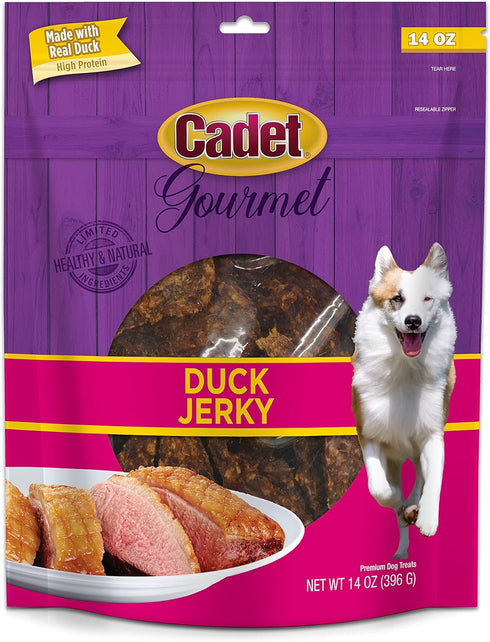 Cadet Gourmet Duck Jerky Dog Treats, Healthy & Natural Duck Dog Training Treats, Inspected & Tested in USA