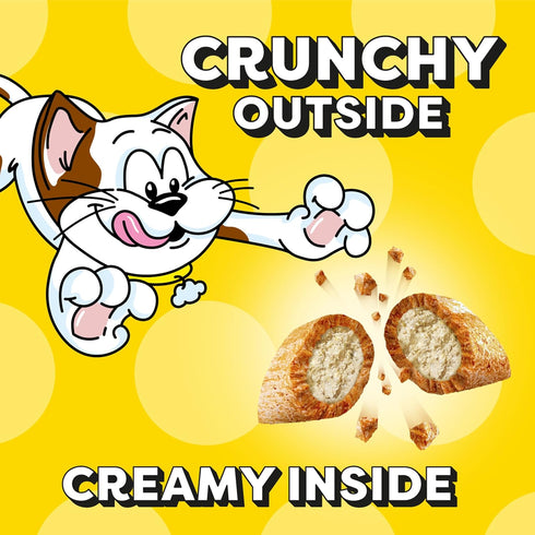 2.5 oz. (Pack 12) Temptations Jumbo Stuffed Cat Treats, Crunchy and Soft Cat Treats, Tasty Chicken Flavor, Pouch