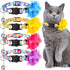 Weewooday 4 Pcs Spring Cat Collar for Girl Cats, Adjustable Flower Collars with Bell for Holiday Party and Daily