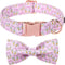 Maca Bates Easter Day Dog Collar with Bow Tie, Adjustable Pink Eggs Collar for Small Medium Large Dogs