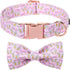 Maca Bates Easter Day Dog Collar with Bow Tie, Adjustable Pink Eggs Collar for Small Medium Large Dogs