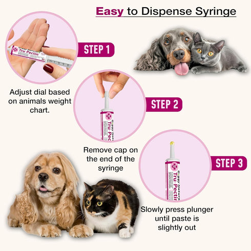 Pet Health Pharma 30cc Tru-Pectin Anti-Diarrheal Oral Paste for Dogs & Cats Chicken Liver Flavor Helps Reduce