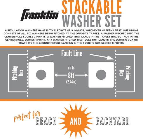 Set (2) 12" 12" Franklin Sports Washer - x Folding Targets - Portable Fun - Perfect for Beach, Tailgating, Parties