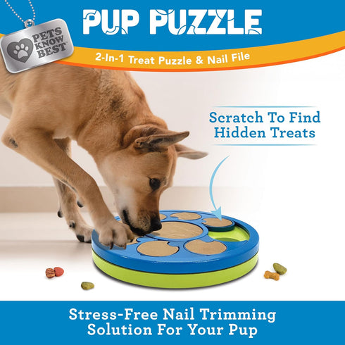 Trimmer, Pup Puzzle Interactive Dog Nail File Treat Dispensing Toy, Mentally Stimulating Nail Paw Care and Play Toy |