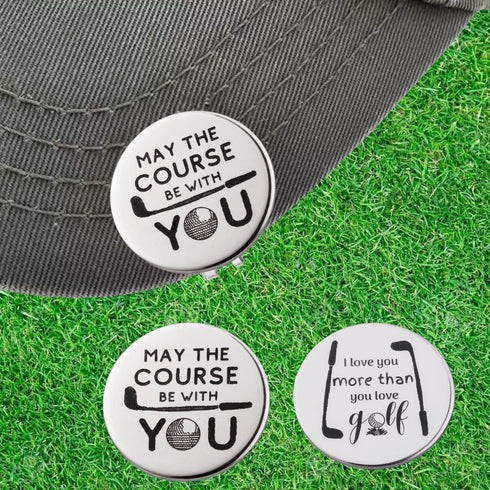 Funny Golf Ball Marker with Magnetic Hat Clip, Perfect Gift for Men or Women - Golf Accessories for Men or Women, Silver