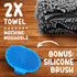 2 Pcs Microfiber Dog Towels for Drying, Includes Silicone Pet Brush, Pet Towels for Dogs