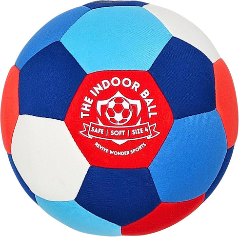 The Indoor Ball | Soft & Safe Indoor Soccer Ball, Size 4 for Silent Dribble, Juggling, and Training