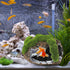 Broken Barrel Resin Fish Tank Decor, Betta Fish Hideout Cave for Small Animal Play and Rest
