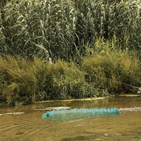 16 2.5m Angoily Collapsible Shrimp Net Trap Fishing Net Cage with Segments Mesh Fishing Trap for Crawfish Lobster
