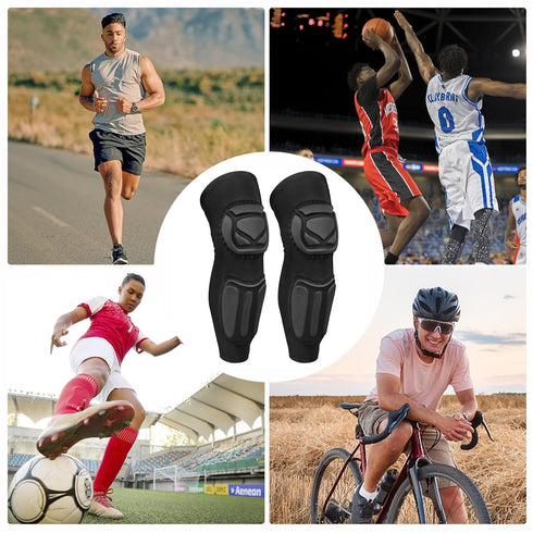Knee Pad Protective Calf Shin Guards - Compression Sleeve Pad for Football, Basketball, Soccer (2 Pack)