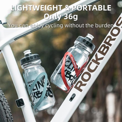 ROCKBROS Durable Aluminum Alloy Bike Water Bottle Cage, Lightweight Cup Holder for Road Mountain Bikes
