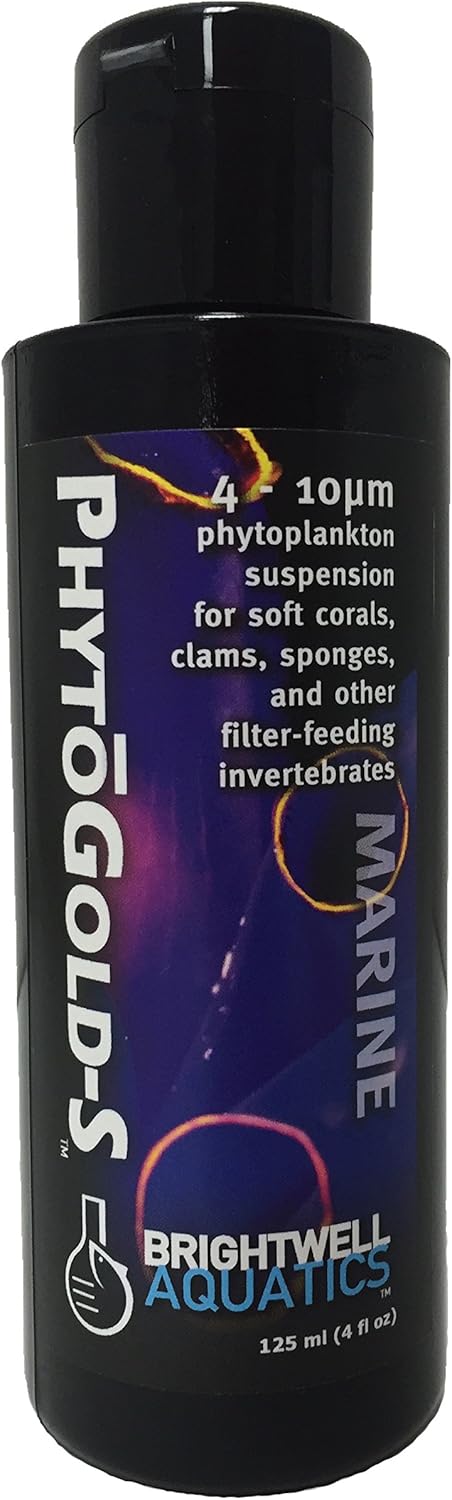 Brightwell Aquatics PhytoGold-S - Liquid Phytoplankton Suspension for Invertebrates, 125-ml