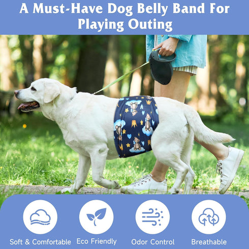 3Pcs, Reusable Dog Diapers Male Premium Washable Belly Bands for Male Dogs XLarge, High Absorbing Male Dog Wraps