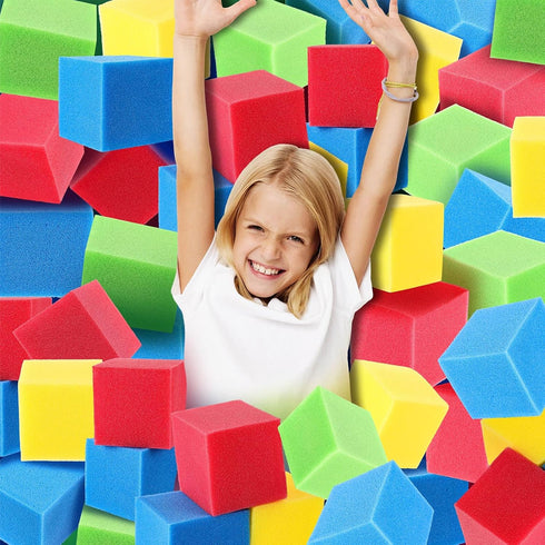 VioraWhite Foam Pit Cubes Blocks 3.1 x 3.1 x 3.1 Inch Colorful Flame
