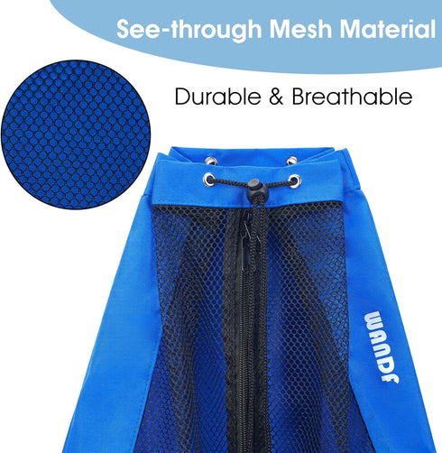 WANDF Mesh Drawstring Swim Bag, Backpack for Swimming, Gym, and Workout Gear