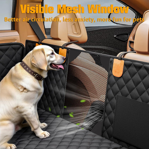 400lbs, Hammock PETICON Back Seat Extender for Dogs, Hard Bottom Dog Car Seat Cover - Supports Rear Seat Pet Cover
