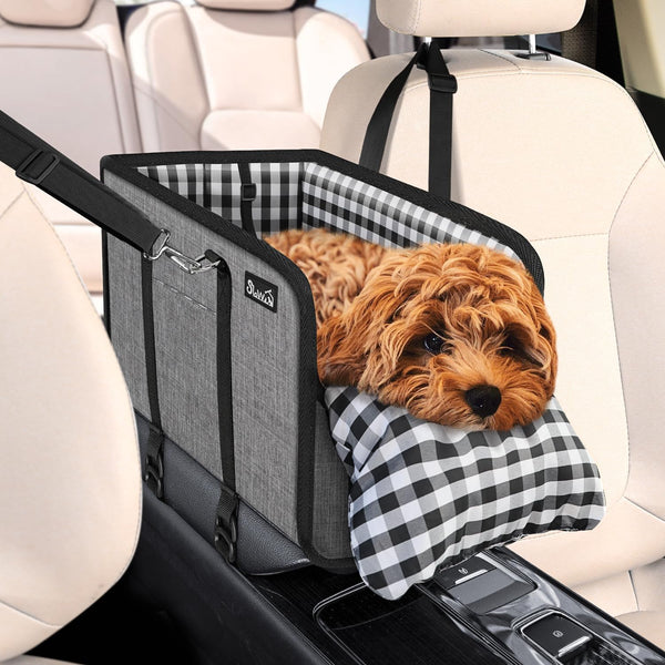 SlowTon Console Dog Car Seat - Portable Dogs Armrest Booster Seat for