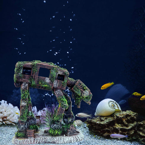 Aquarium Ornament, Resin Robot Dog Decoration for Betta Fish Tank, Accessories for Betta Shrimp Turtle