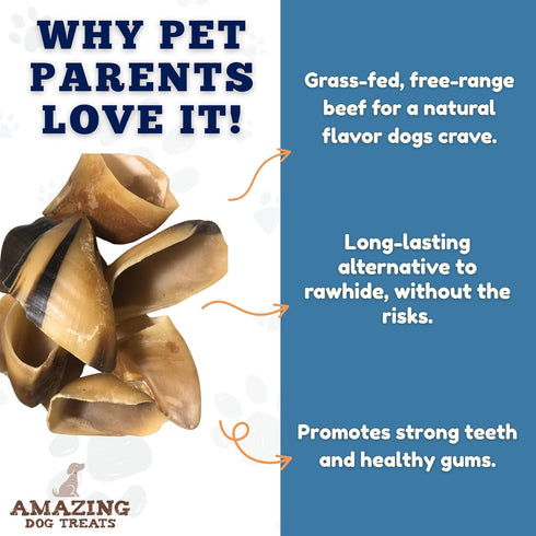 (25 Amazing Dog Treats Premium Cow Hooves for Dogs pc/pk) - Safe Cow Hoof Dog Chews - All Natural Beef Hooves Dog