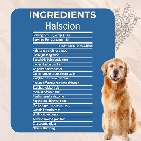 Gold Standard Herbs 85 Halscion Cognitive Support and Stress Relief for Dogs by , All Natural Rehmannia Combination
