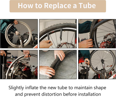 RUTU 20 inch Bike Tube, 20x1.50-4.0 AV32mm Schrader Valve Bicycle Tube with Tire Levers, 2 Pack