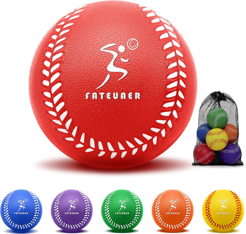 Foam Baseballs, Soft 6 Pack for Kids Beginners Training, Safe Indoor Outdoor Play with Carrying Bag