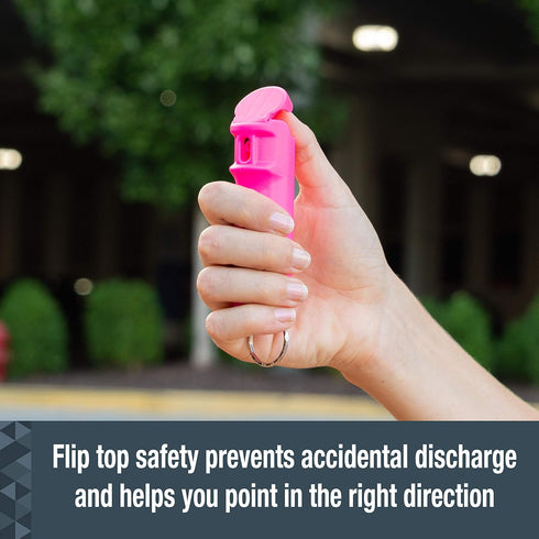 SABRE Pepper Spray with Fast Flip Top - Maximum Police Strength OC Spray, Key Ring for Easy Carry