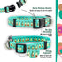 Native Pup Flower Dog Collar, Adjustable Small Medium Large, Pink Floral Blue Daisy Rose (Large, Avocado)