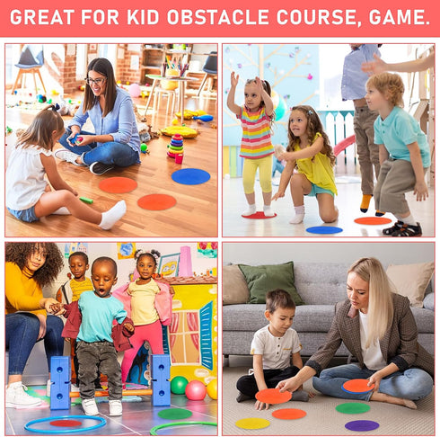 KisSealed 60 Pack Bag,6 Inch Poly Spot Markers with Non-Slip Rubber Floor Dots for PE Gym Classes, Classroom Games