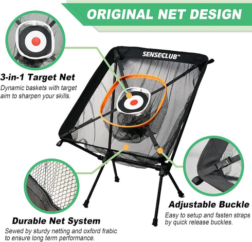 Golf Chipping Net & Driving Net, Backyard Practice Net with Mat, Indoor Training Target with Balls