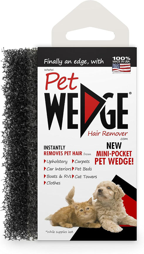 Hair Remover 2 Pack Pet Wedge & 2 Free Mini-Pocket Pet Wedge Bonus Pack Included