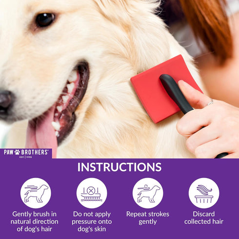 Paw Brothers Big Paw Slicker Brush for Long and Short Haired Dogs, Ideal for Doodles and Poodles