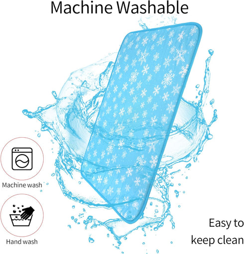 DELIFUR Large Dog Cooling Mat - Self Cooling Pad for Small Medium Dogs, Machine Washable, Blue, Outdoor Use