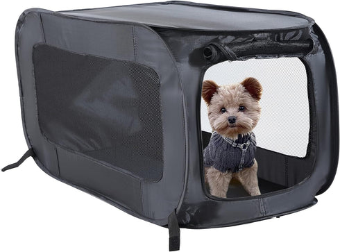 Beatrice Home Fashions Portable, Collapsible, Pop Up Travel Pet, Cat and Dog Kennel,24.0" L x 16.6" W x 16.0" H Black