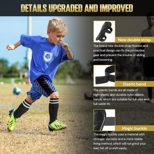 Geekism 3 5 4-6 7-9 10-12 Soccer Shin Guards for Youth Kids Toddler, Protective Soccer Shin Pads & Sleeves Equipment