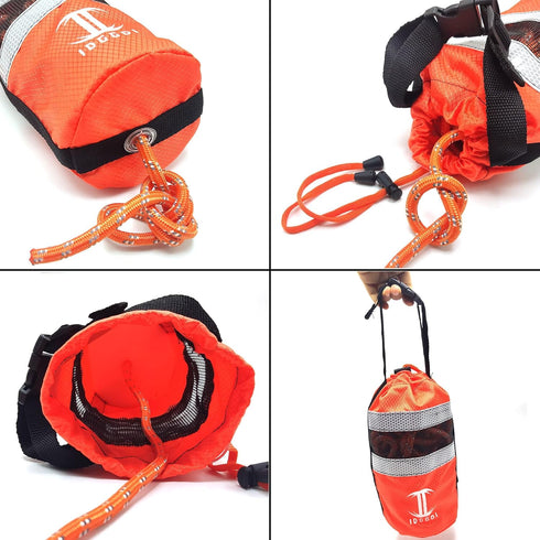 Throw Bag for Water Rescue, 70ft Reflective Throwable Rope, Floating Rescue Ropes for Kayaking, Boating Equipment