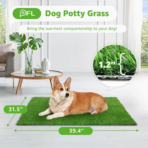 39''x 31.5'' 1 Pack Artificial Dog Grass Pee Pad: Professional Indoor Outdoor Potty Training Rug - Large Replacement